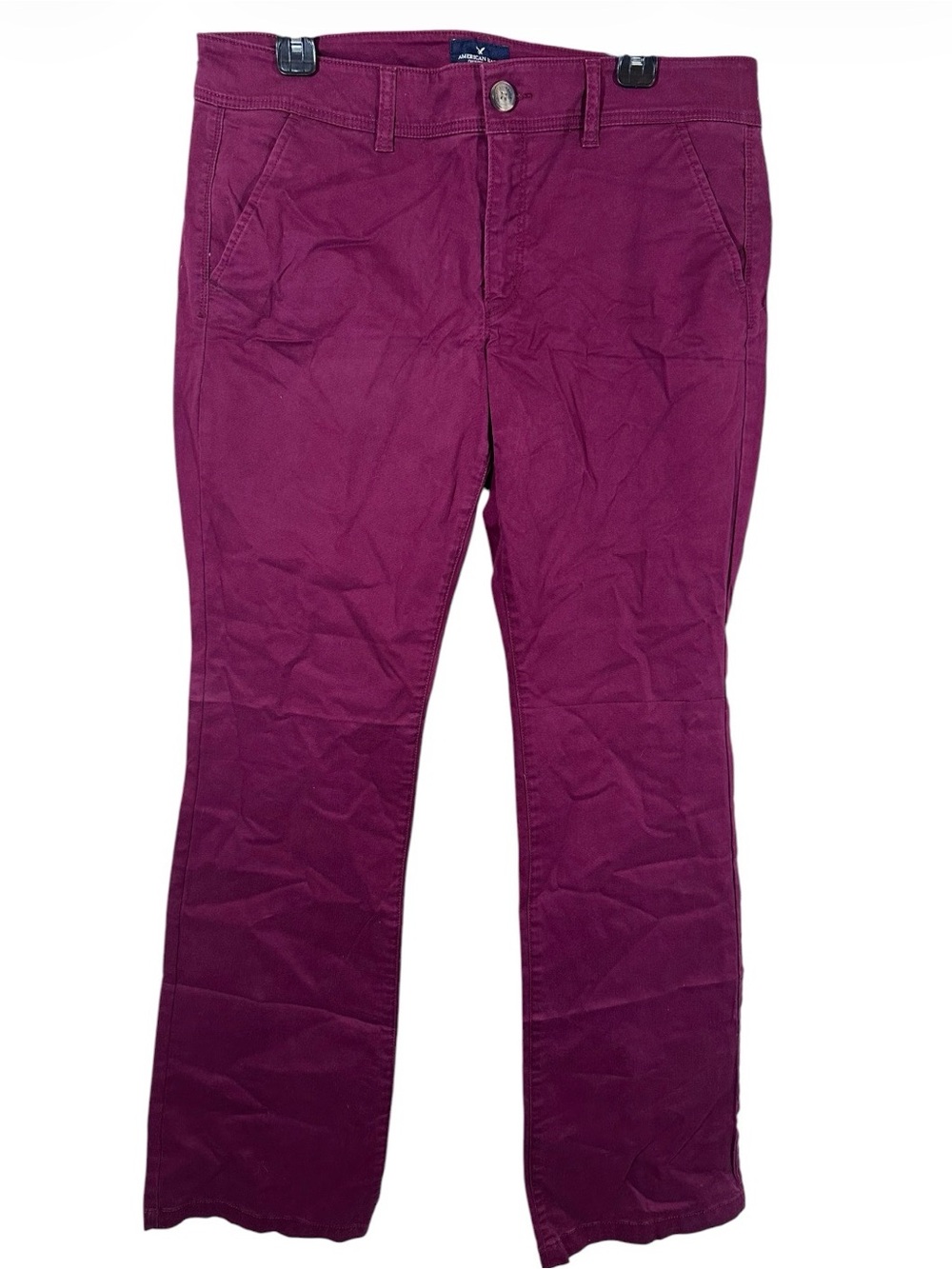 New American Eagle Outfitters Maroon Kick Boot Stretch pants jeans 14 X-Long